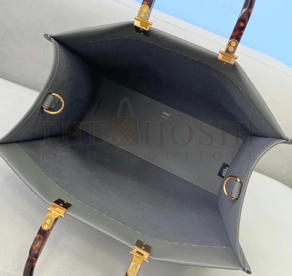 F**di Sunshine Medium Tote Bag In Grey Calfskin Master Quality