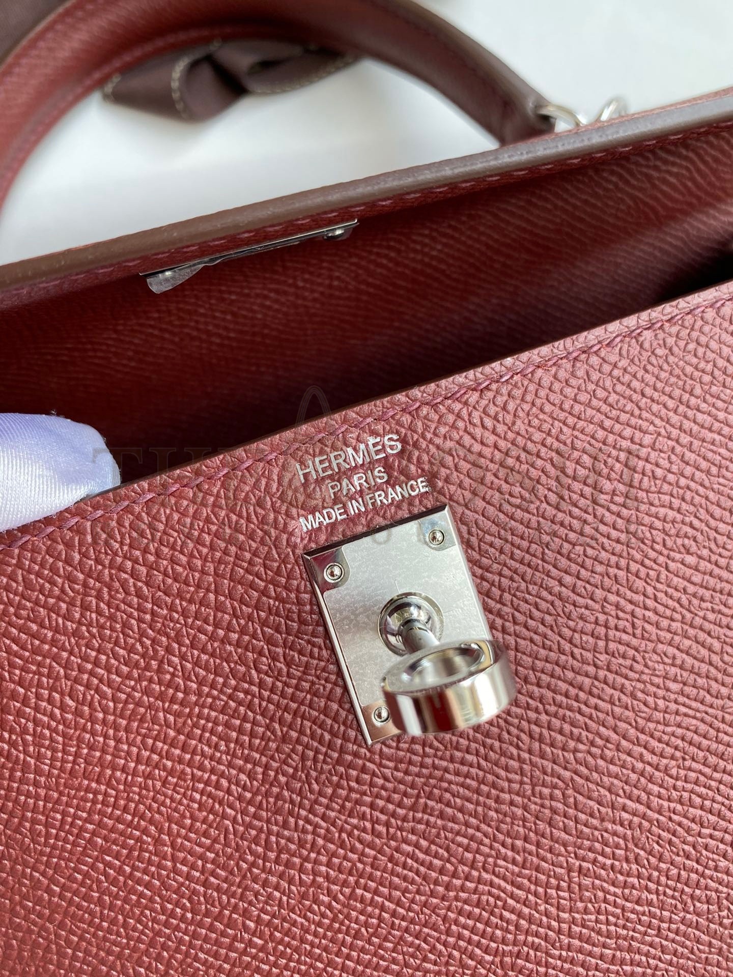 H**me5 Epsom Kelly 25cm Sellier Handmade Bordeaux Baga Master Quality