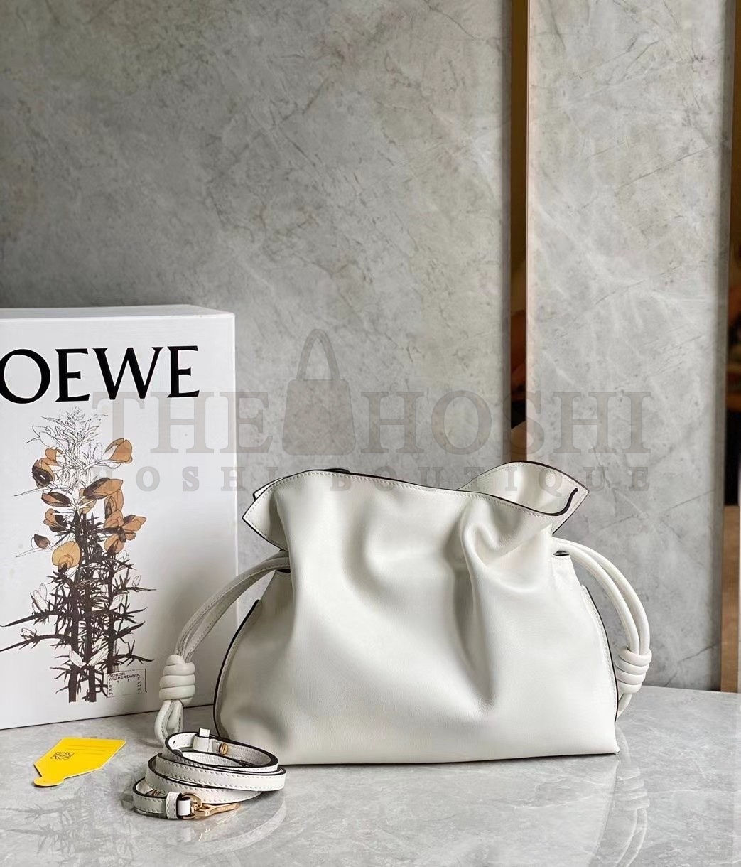 L0ew* Flamenco Clutch In White Nappa Leather Master Quality
