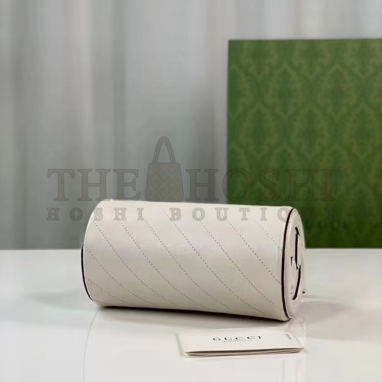 Gvc*1 Women GG Blondie Mini Shoulder Bag Round Interlocking G White Leather Master Quality