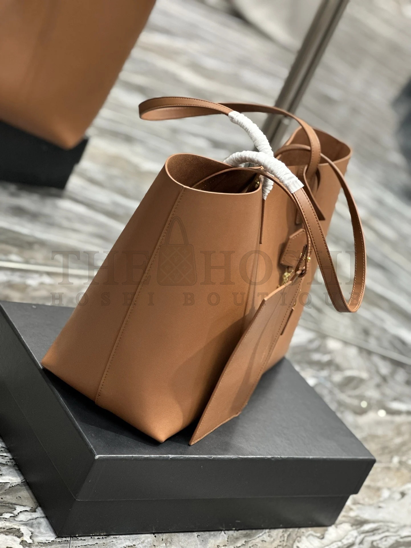 Sa1nt Lau*nt Shopping Tote Bag in Brown Leather Master Quality