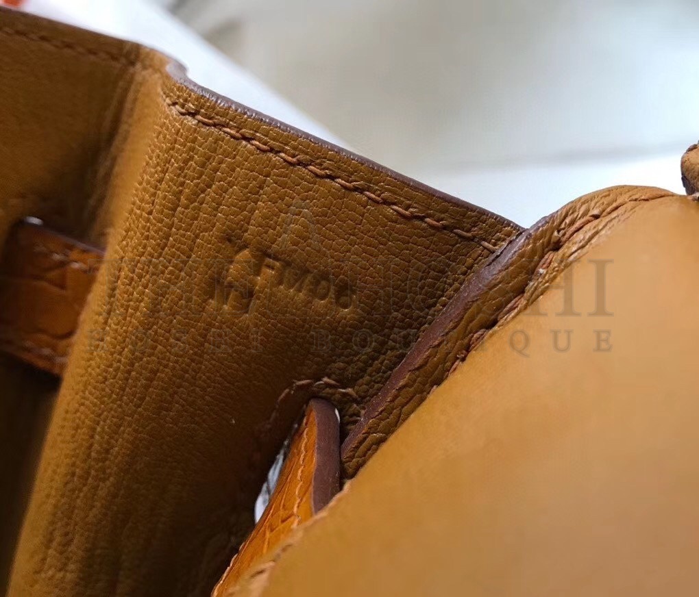 H**me5 Birkin 30cm Bag In Gold Embossed Crocodile Leather Master Quality