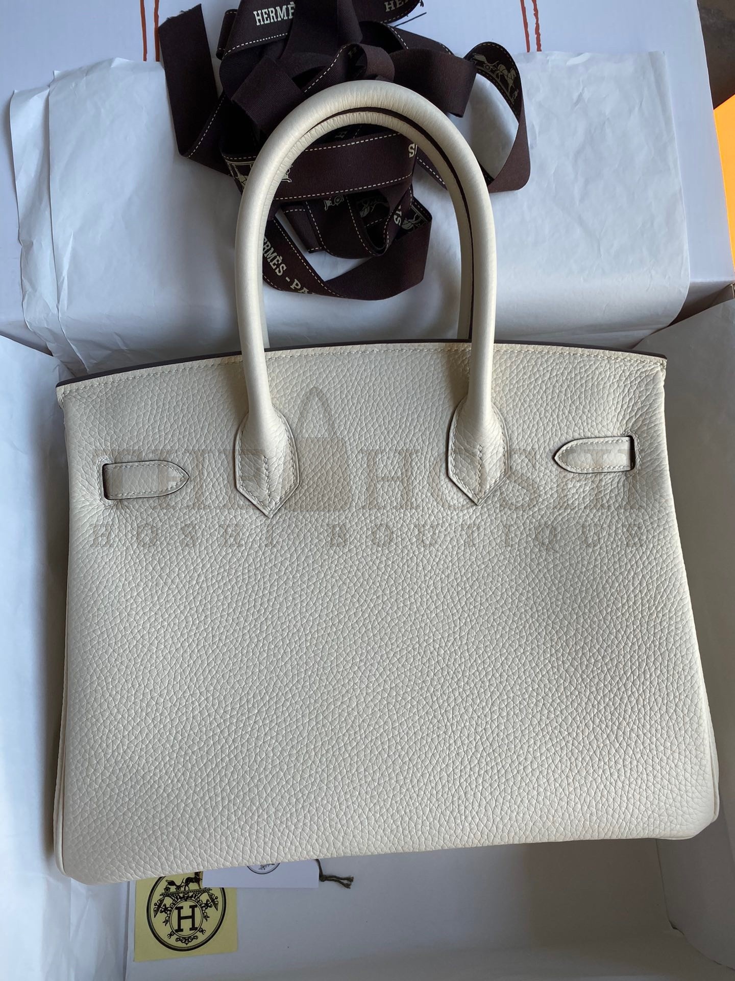 H**me5 Birkin 30 Retourne Handmade Bag In Nata Clemence Leather Master Quality