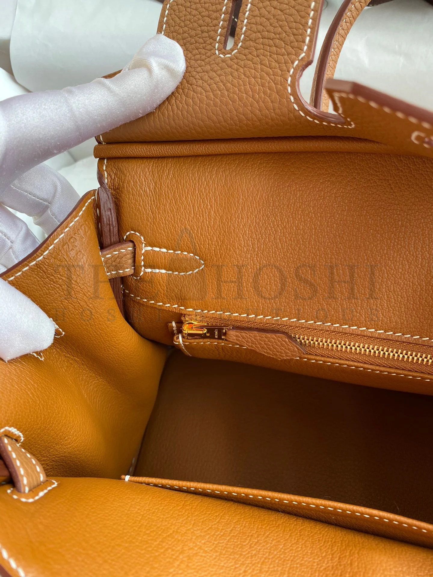 H**me5 Birkin 25 Retourne Handmade Bag In Gold Clemence Leather Master Quality