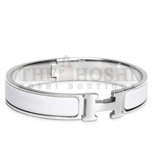 H**me5 White Enamel Clic H PM Bracelet Master Quality
