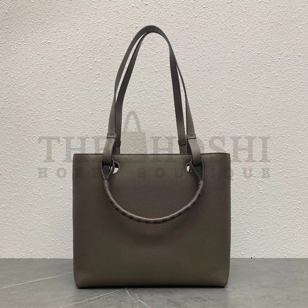 L0ew* Small Anagram Tote In Taupe Grained Calfskin Master Quality