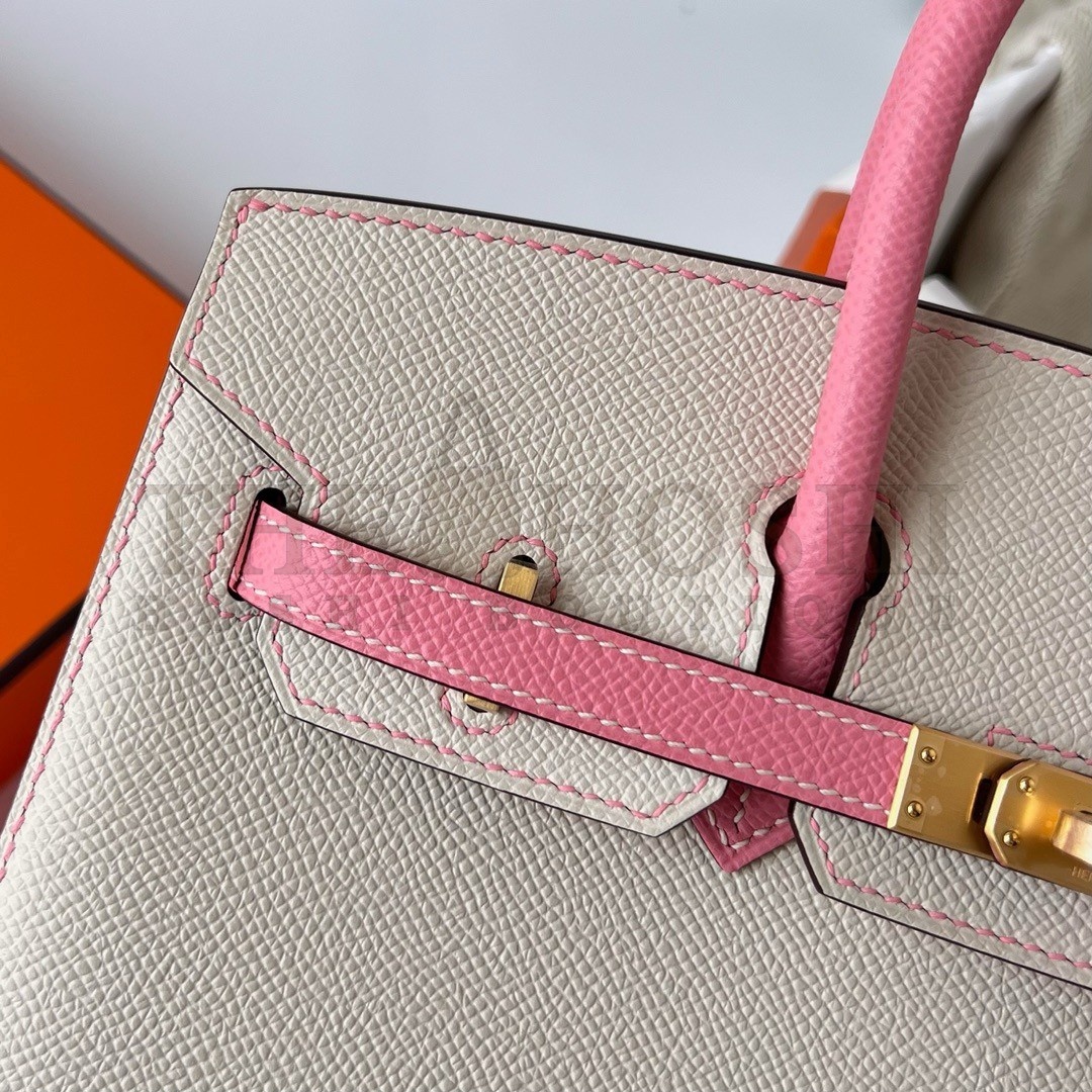 H**me5 HSS Birkin 25 Sellier Bag in Craie and Rose Confetti Epsom Calfskin Master Quality