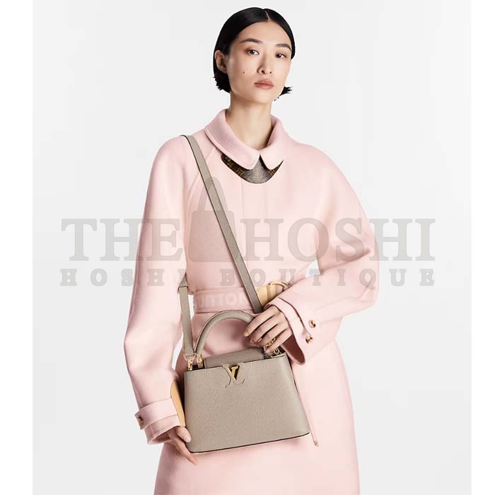 L0vis Vvtt0n LV Women Capucines BB Handbag Galet Gray Taurillon Leather Master Quality