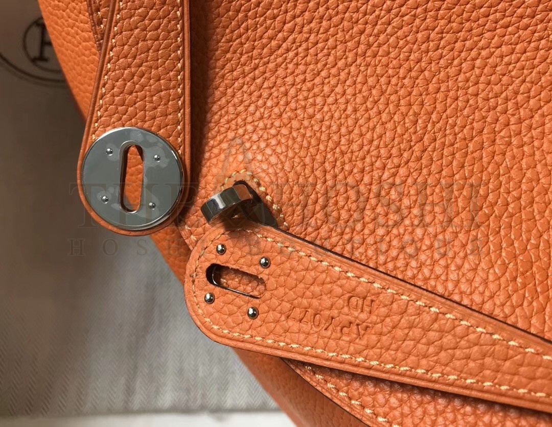 H**me5 Lindy 26cm Bag In Orange Clemence With PHW Master Quality