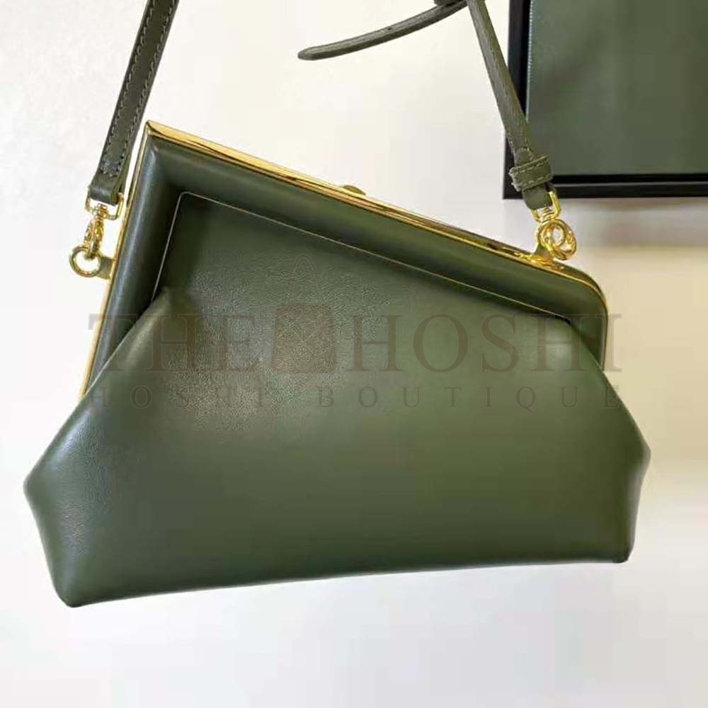 F**di Women First Small Dark Green Leather Bag Master Quality