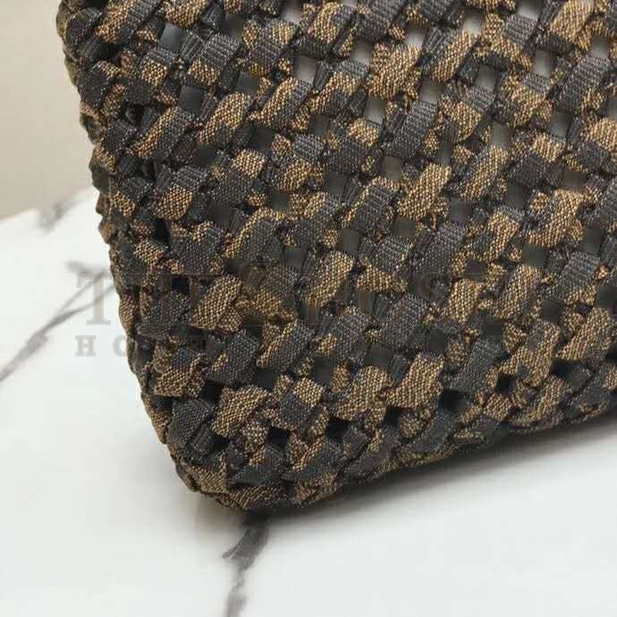 F**di Women Peekaboo Iconic Mini Jacquard Fabric Interlace Bag FF Master Quality