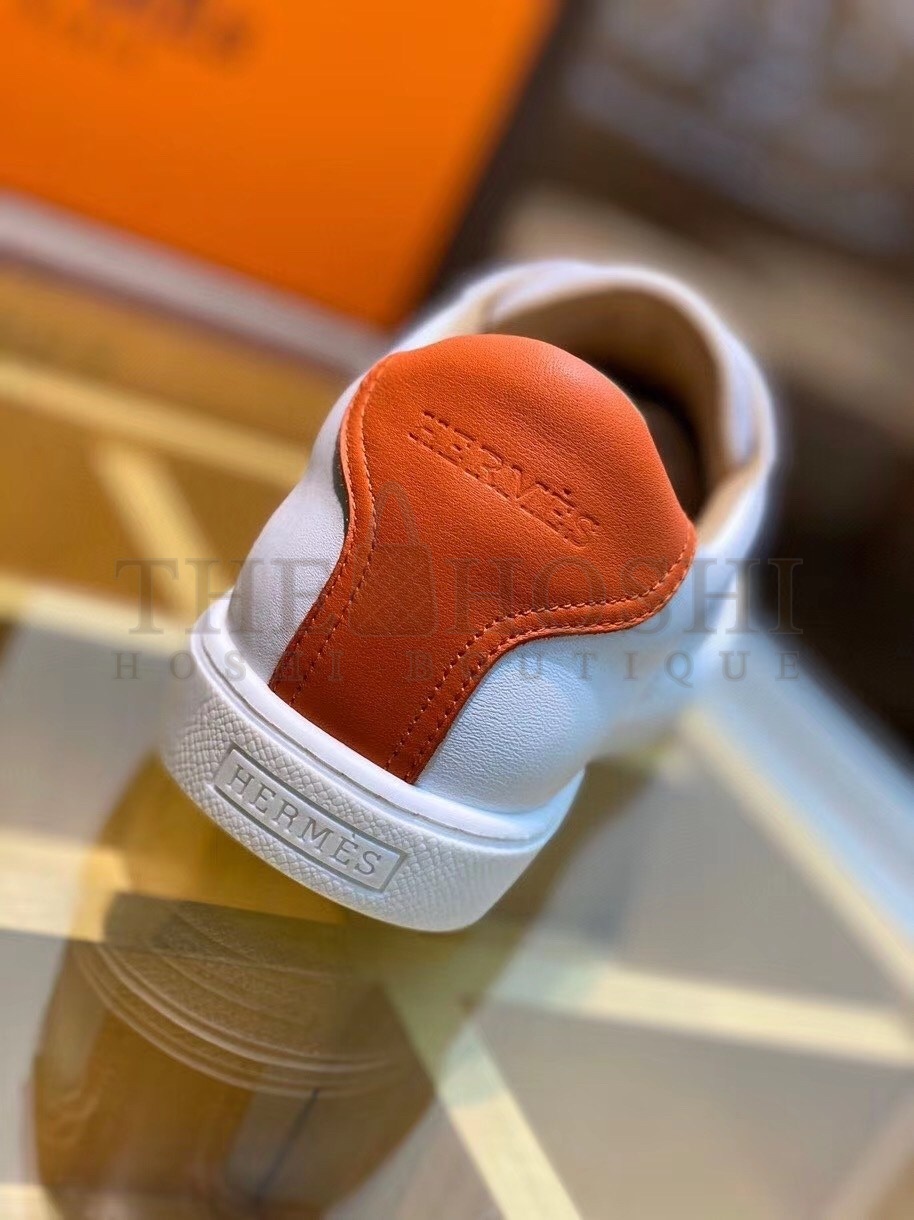 H**me5 Quicker Sneakers In White/Orange Calfskin Master Quality