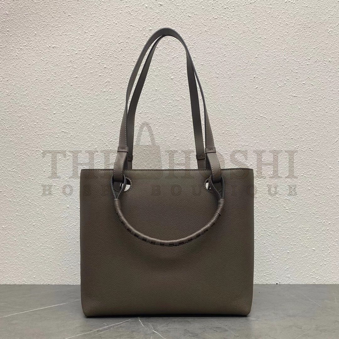 L0ew* Anagram Small Tote In Taupe Grained Calfskin Master Quality