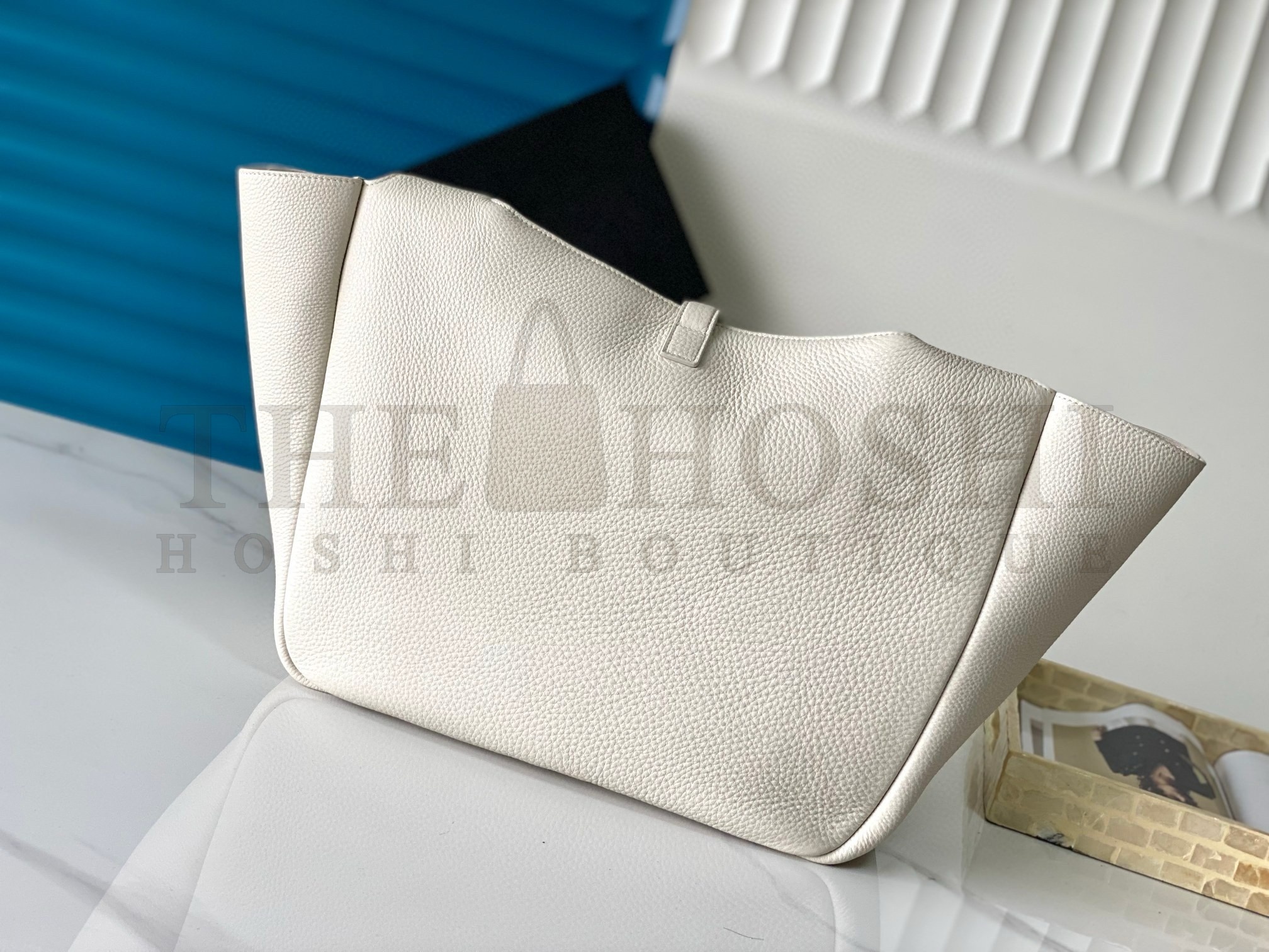 Sa1nt Lau*nt LE 5 A 7 Bea Tote Bag in White Grained Leather Master Quality