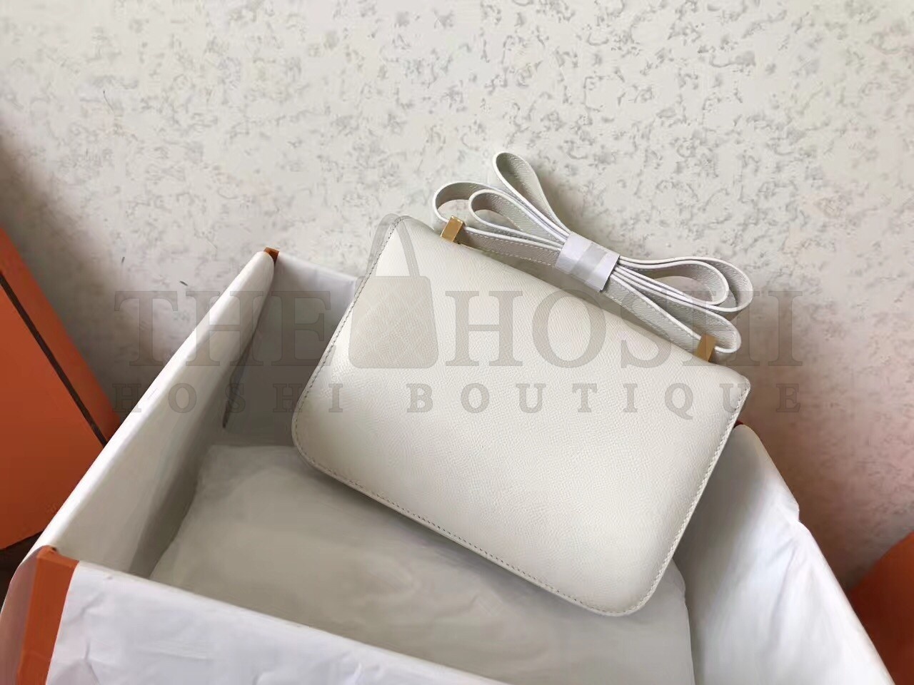 H**me5 Epsom Constance 24cm White Handmade Bag Master Quality