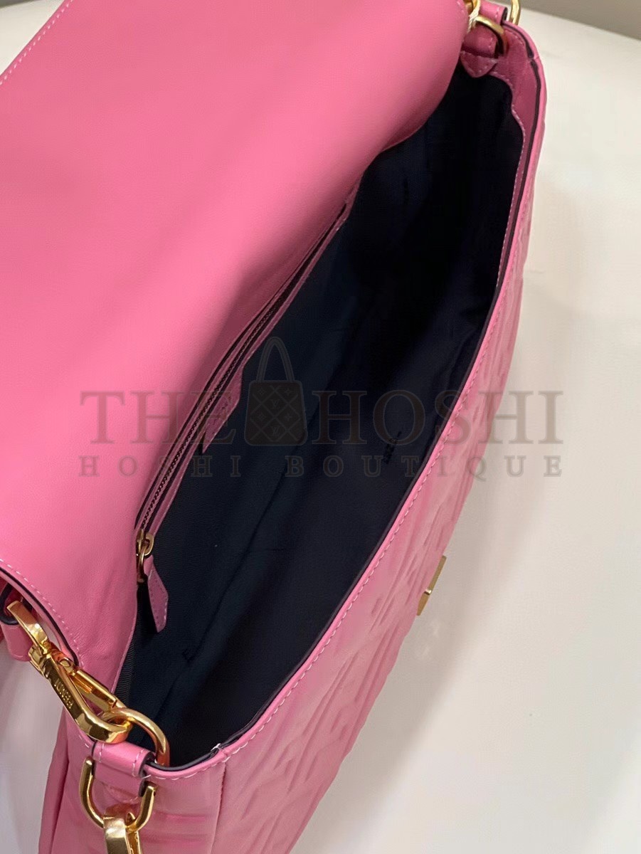 F**di Large Baguette Bag In Pink FF Nappa Leather Master Quality