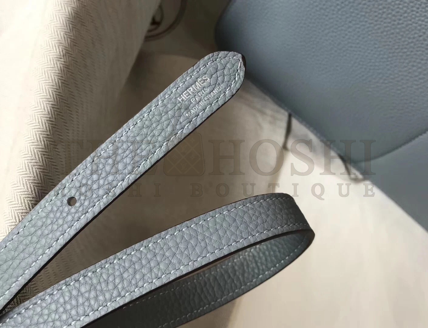 H**me5 Halzan 31cm Bag In Blue Lin Clemence Leather Master Quality