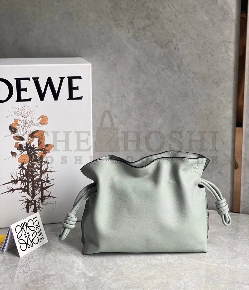 L0ew* Flamenco Mini Clutch In Ash Grey Nappa Leather Master Quality