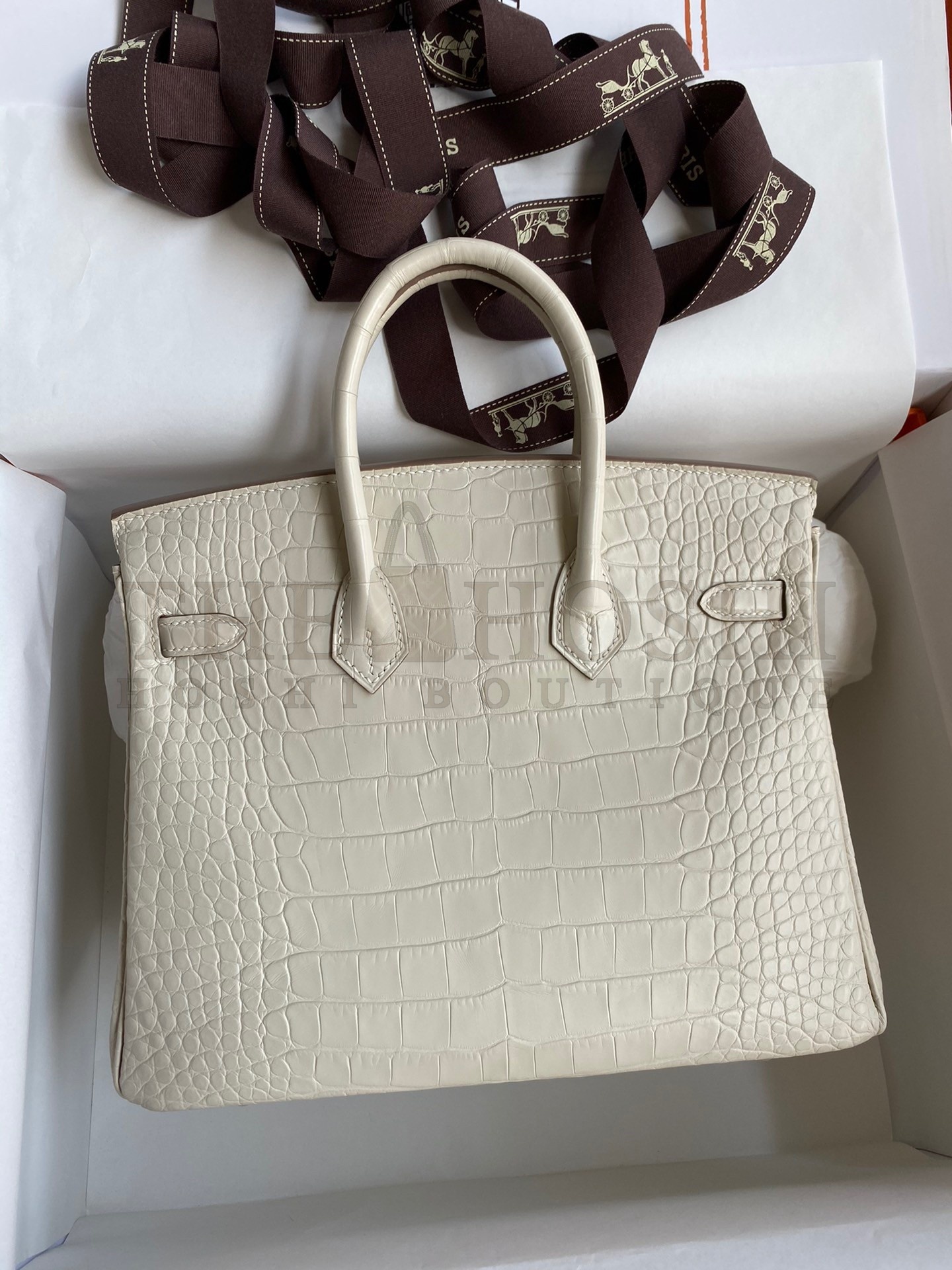 H**me5 Birkin 25 Retourne Handmade Bag In Beton Matte Alligator Leather Master Quality