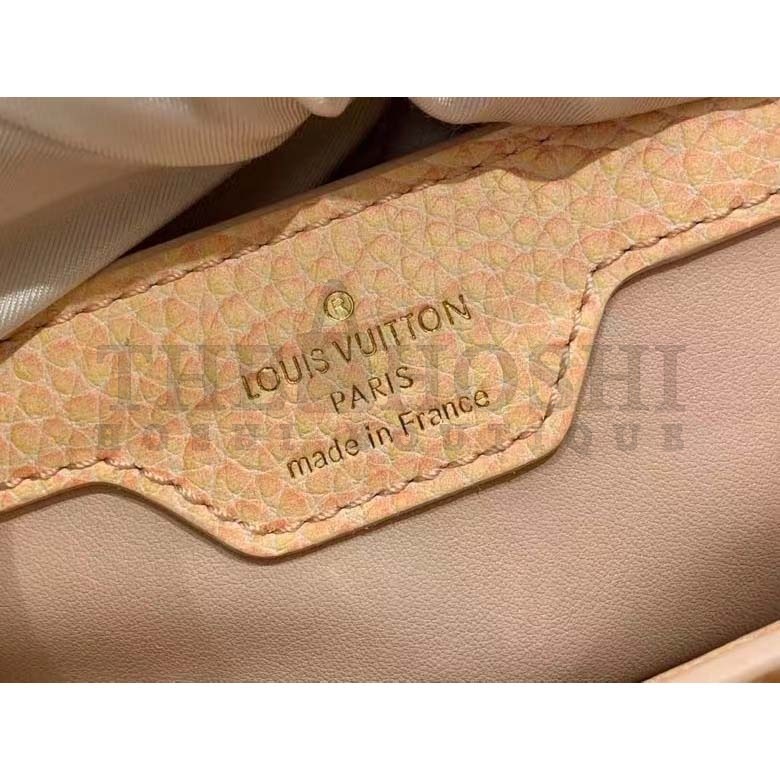 L0vis Vvtt0n LV Women Capucines BB Handbag Yellow Taurillon Leather Shimmery Master Quality