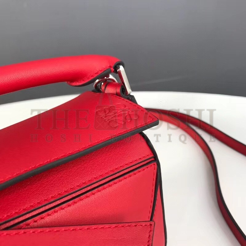 L0ew* Mini Puzzle Bag In Red Calfskin Leather Master Quality