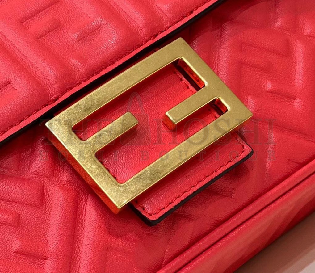 F**di Baguette Chain Midi Bag In Red Nappa Leather Master Quality