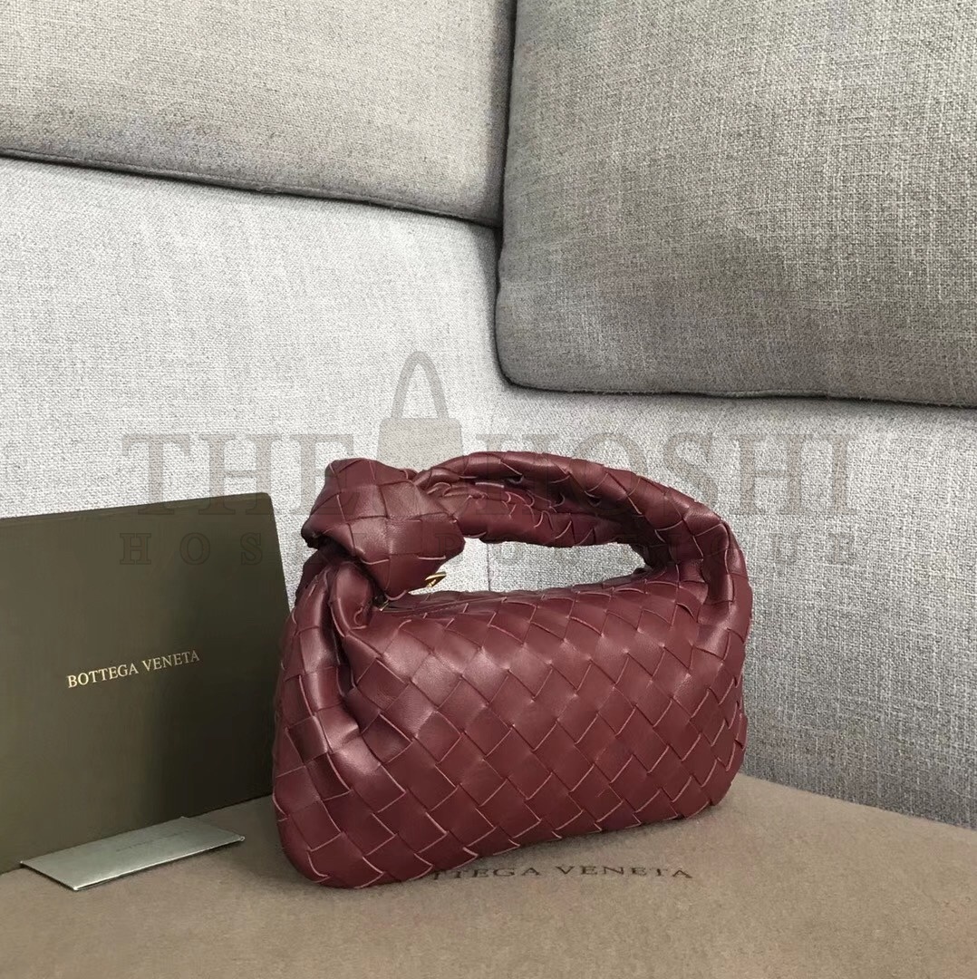 B0tt*ga Ven*ta Mini BV Jodie Bag In Bordeaux Woven Leather Master Quality