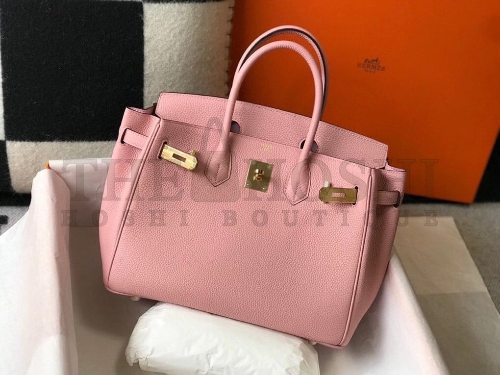 H**me5 Birkin 30 Bag in Pink Clemence Leather with GHW Master Quality