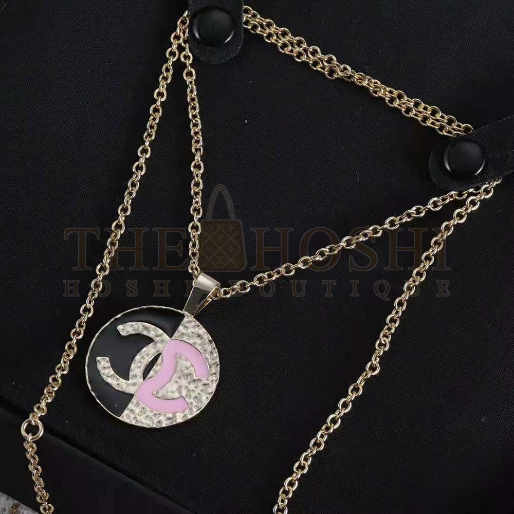 Ch**el Women Pendant Necklace in Metal-Black and Pink Master Quality