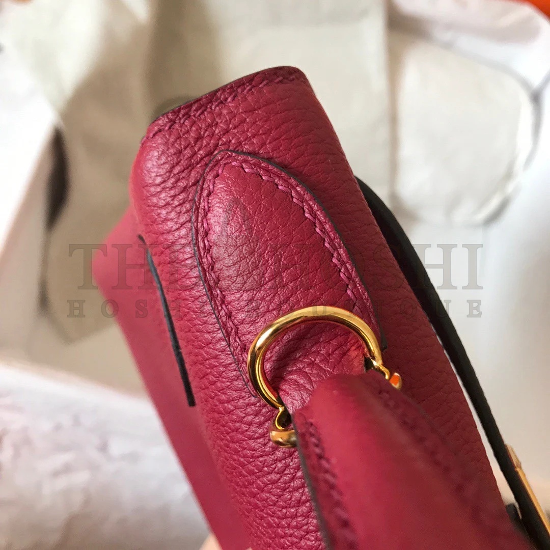 H**me5 Kelly Retourne 28 Handmade Bag In Ruby Clemence Leather Master Quality