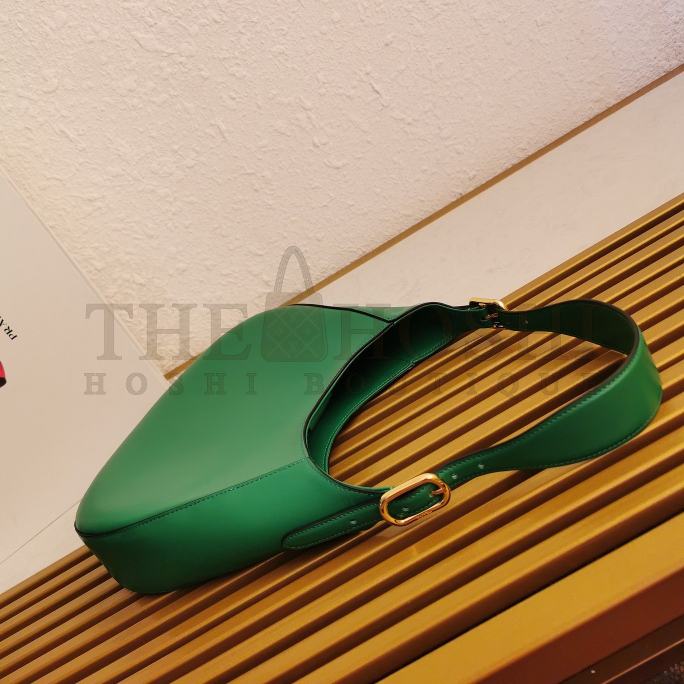 Pra*a Shoulder Bag in Green Leather Master Quality