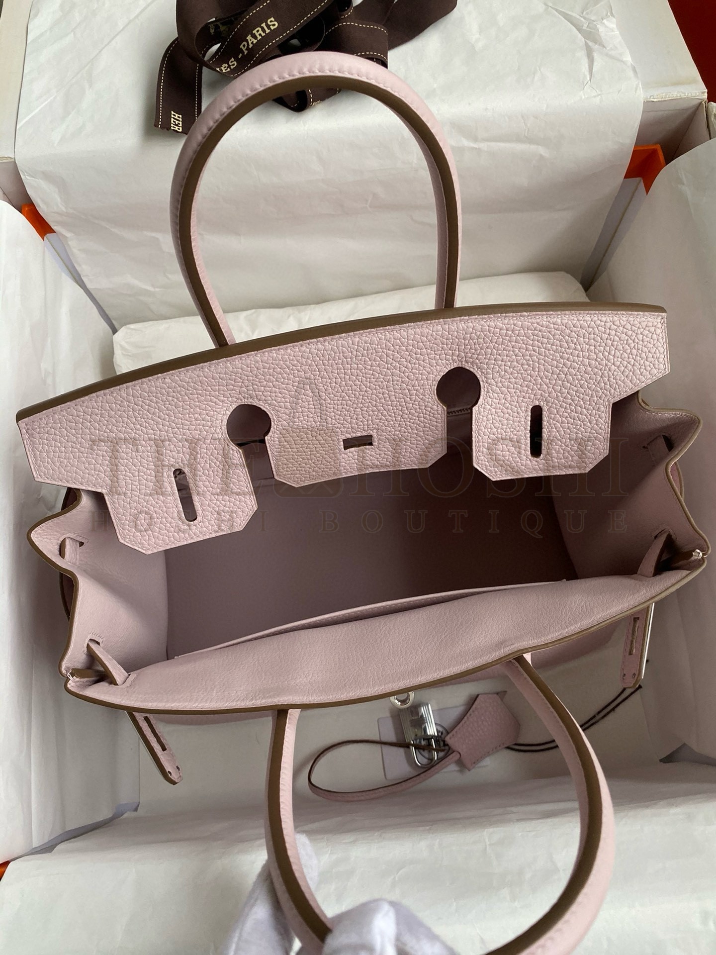 H**me5 Birkin 30 Retourne Handmade Bag in Mauve Pale Clemence Leather Master Quality