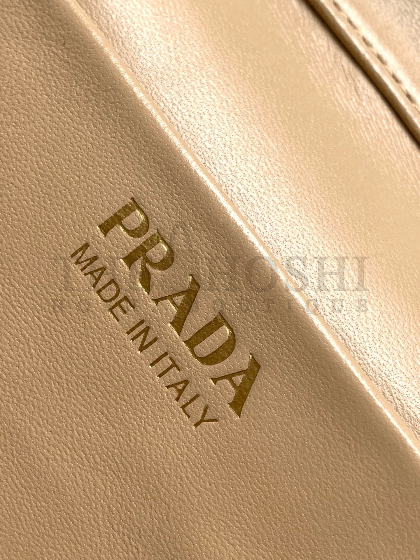Pra*a Mini Vanity Bag in Sand Beige Grained Leather Master Quality