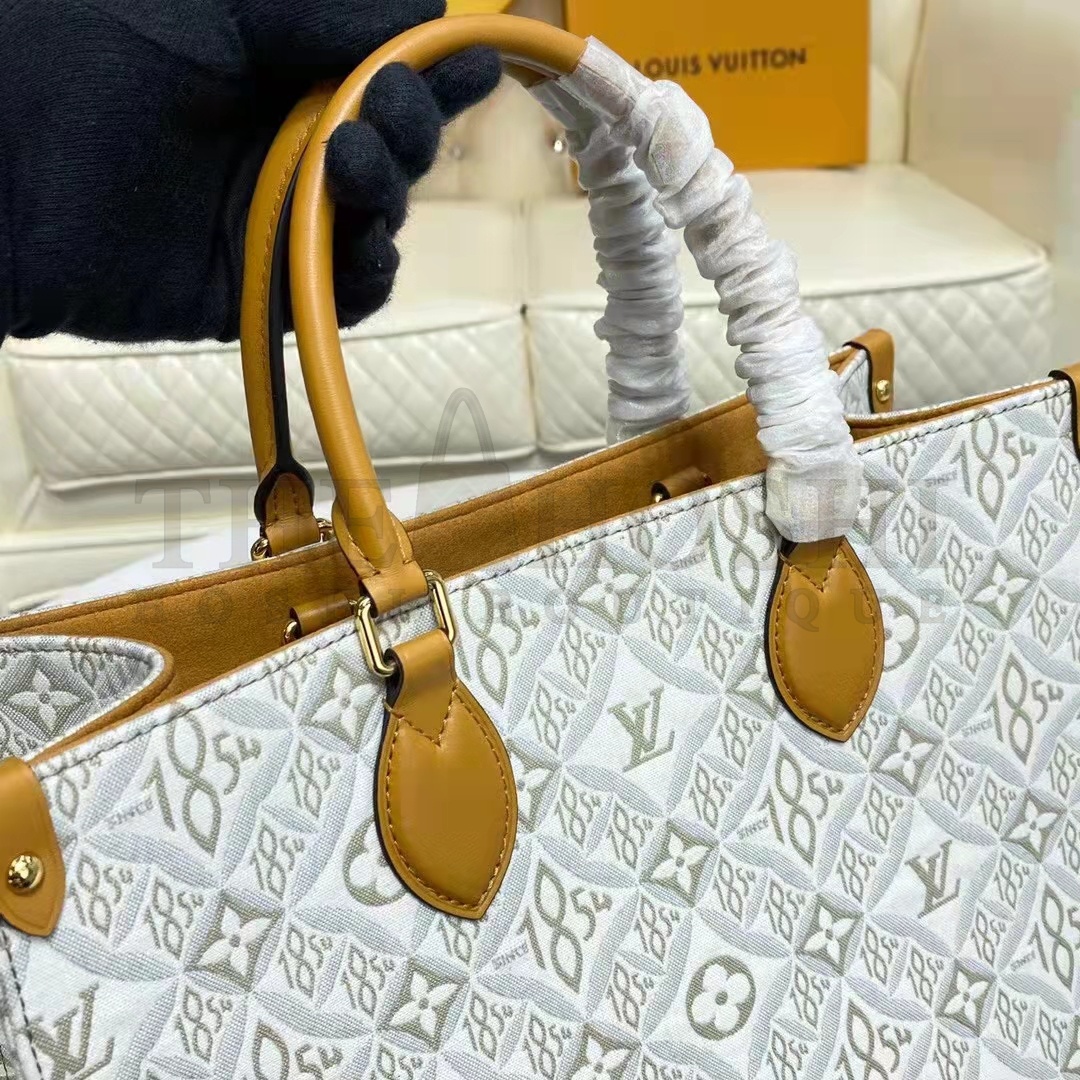 L0vis Vvtt0n LV Women OnTheGo MM Tote Bag Since 1854 Jacquard Cowhide Leather Master Quality