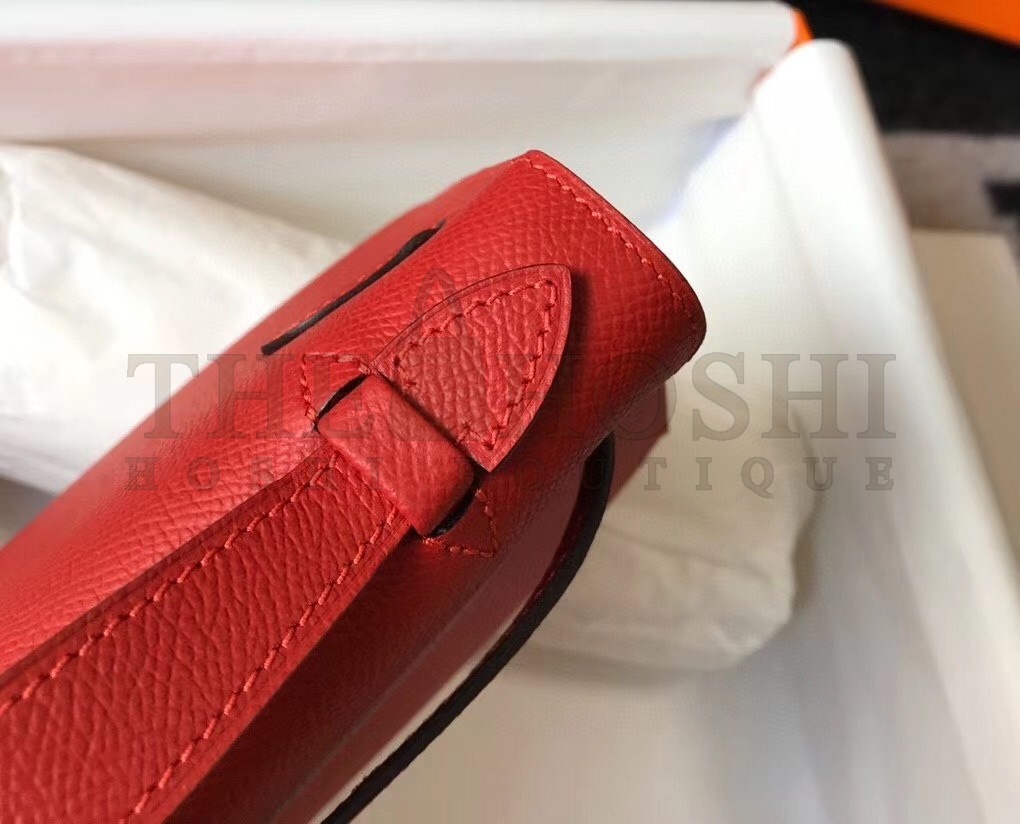 H**me5 Kelly Pochette Bag In Red Epsom Leather Master Quality