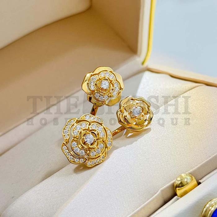Ch**el Women CC Extrait De Camelia Transformable Ring 18K Rose Gold D1am0nds Master Quality