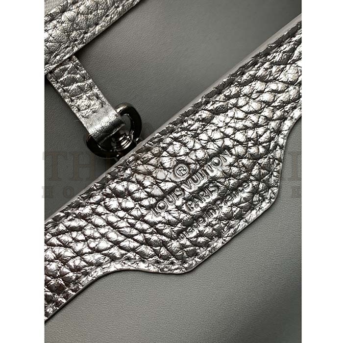 L0vis Vvtt0n LV Women Capucines BB Handbag Etain Metallic Gray Taurillon Leather Master Quality