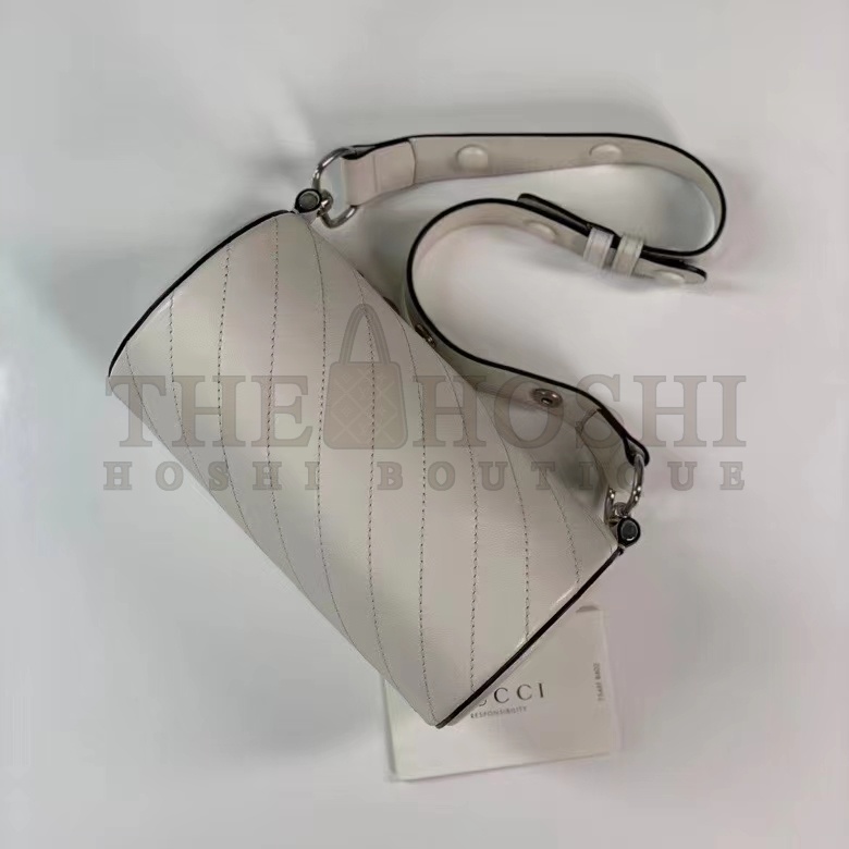 Gvc*1 Women GG Blondie Mini Shoulder Bag Round Interlocking G White Leather Master Quality