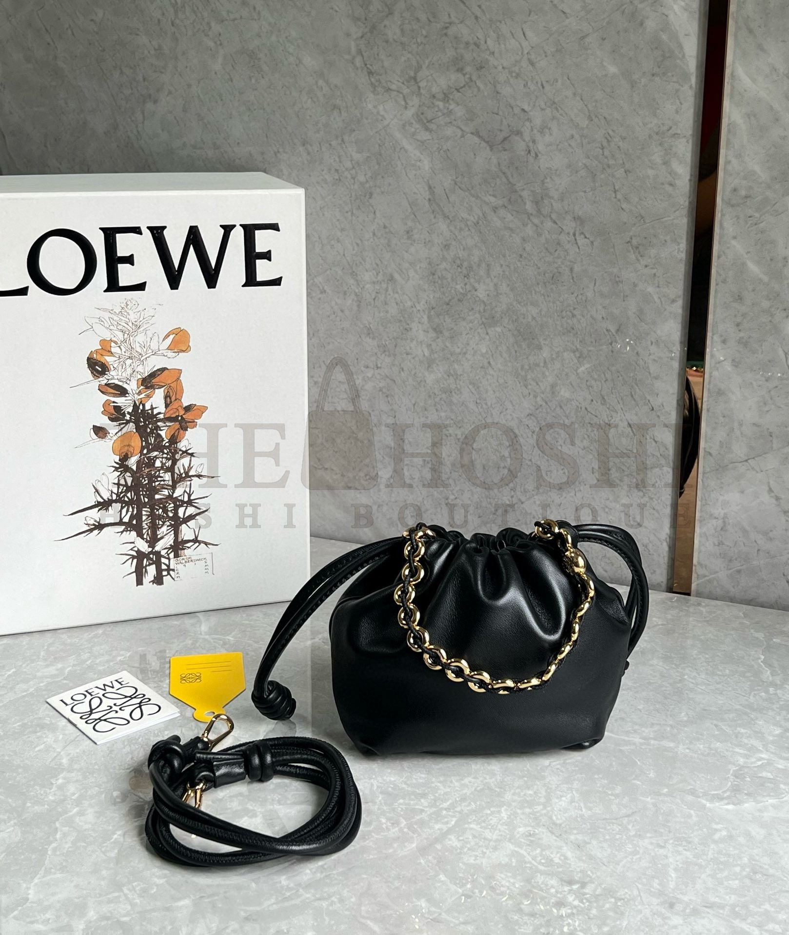 L0ew* Mini Flamenco Purse Bag in Black Nappa Lambskin Master Quality