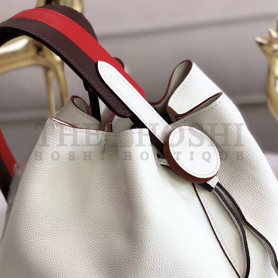 H**me5 Licol 17cm Bag In White Evercolor Calfskin Master Quality