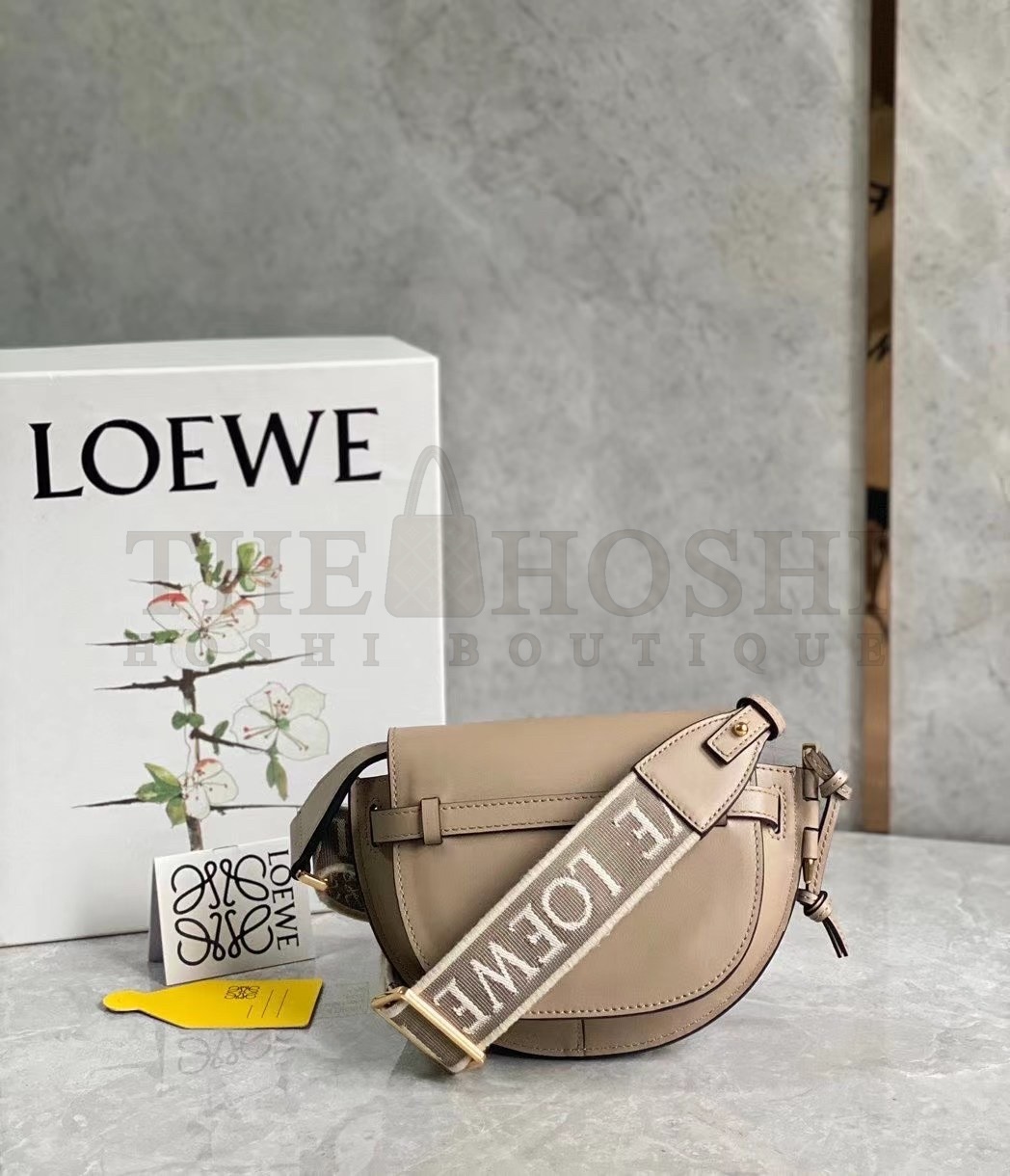 L0ew* Mini Gate Dual Bag In Sand Calfskin Master Quality