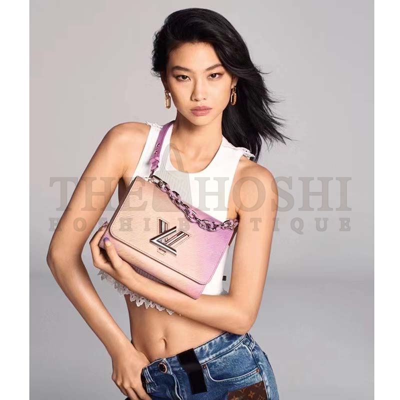 L0vis Vvtt0n LV Women Twist MM Handbag Pink Epi Grained Cowhide Leather Master Quality