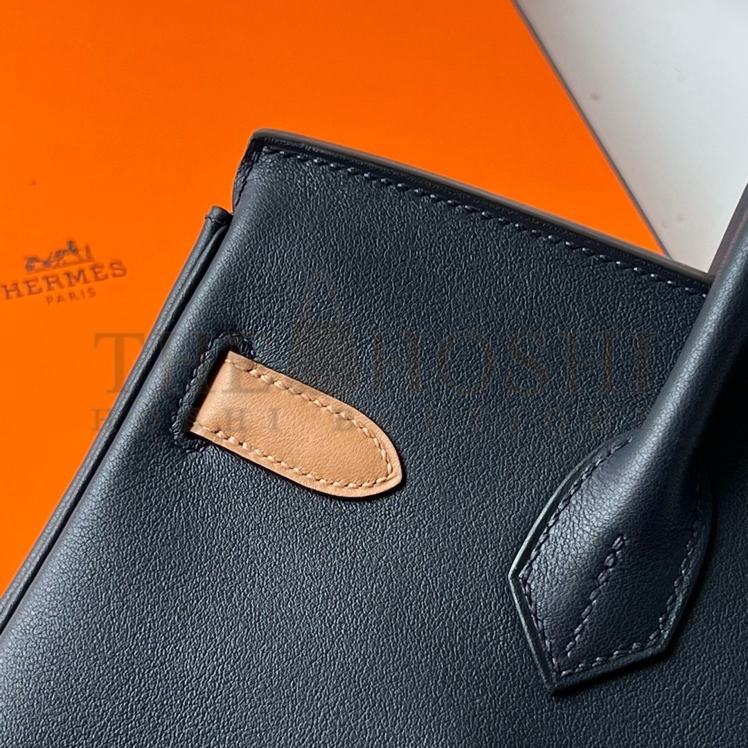 H**me5 Colormatic Birkin 30 Bag in Blue Nuit, Black and Chai Swift Leather Master Quality