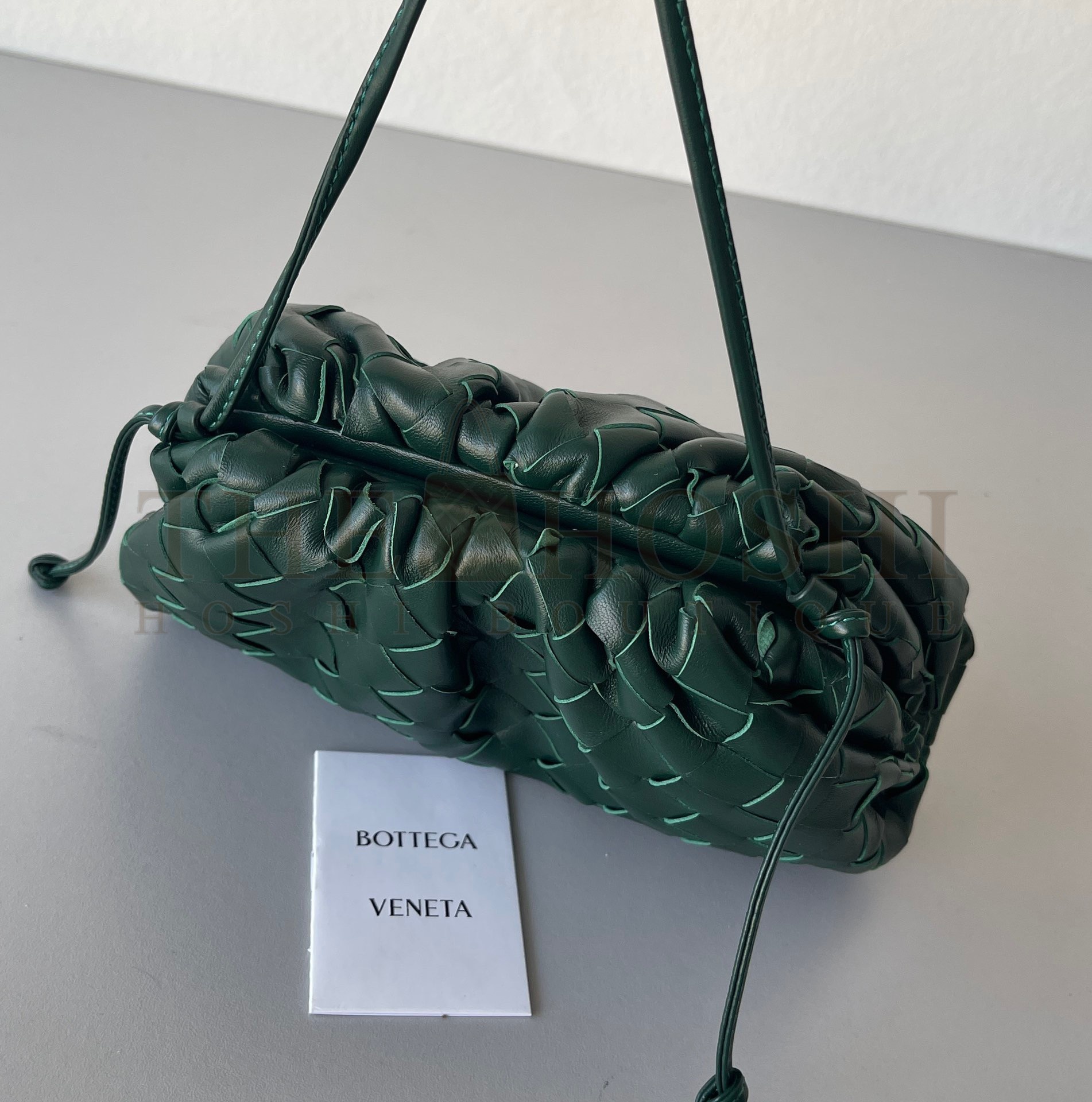 B0tt*ga Ven*ta Mini Pouch with Strap in Raintree Intrecciato Lambskin Master Quality