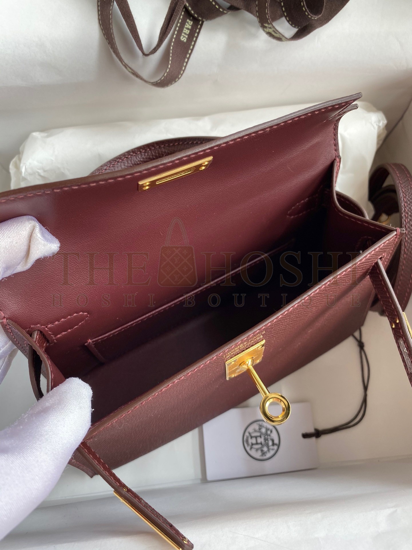H**me5 Kelly Mini II Sellier Handmade Bag In Bordeaux Epsom Calfskin Master Quality