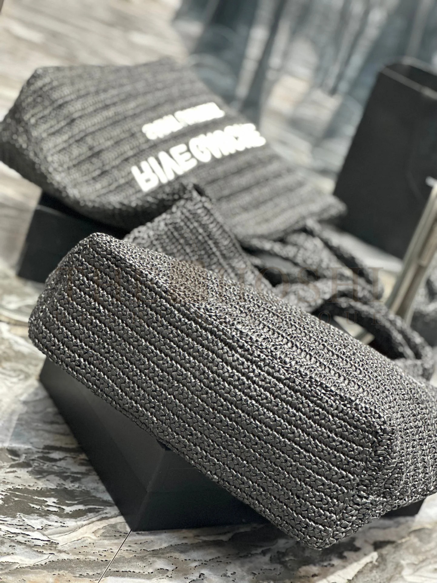 Sa1nt Lau*nt Rive Gauche Tote Bag in Black Raffia Crochet Master Quality