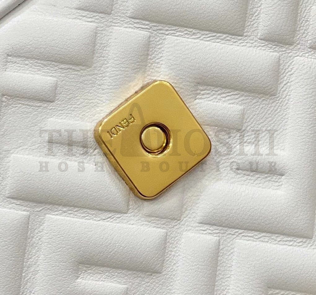 F**di Baguette Chain Midi Bag In White Nappa Leather Master Quality