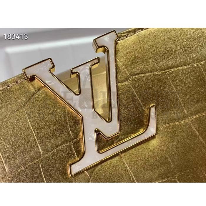 L0vis Vvtt0n LV Women Capucines Mini Handbag Forest Clearing High Shiny Alligator Leather Master Quality