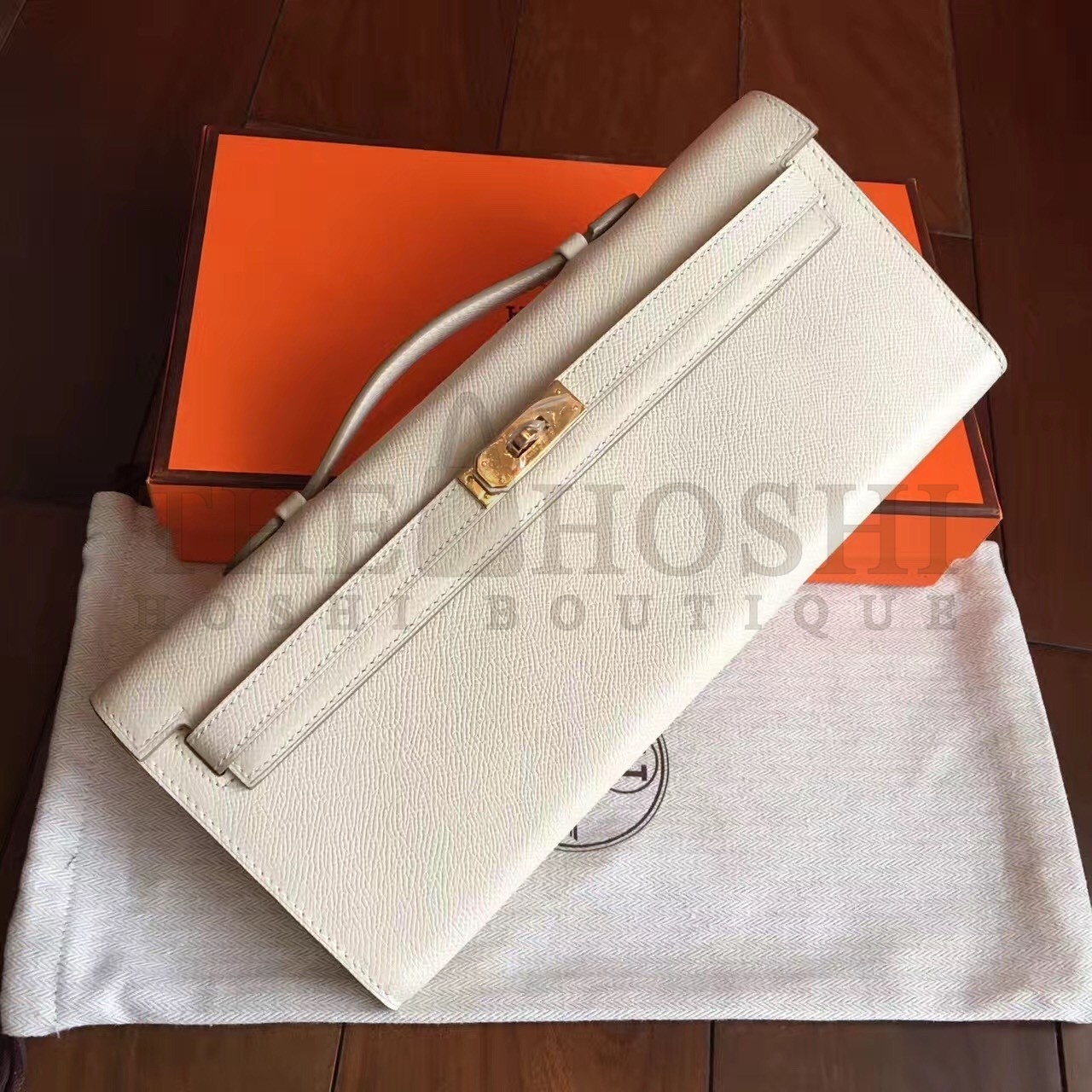 H**me5 White Epsom Kelly Cut Handmade Bag Master Quality