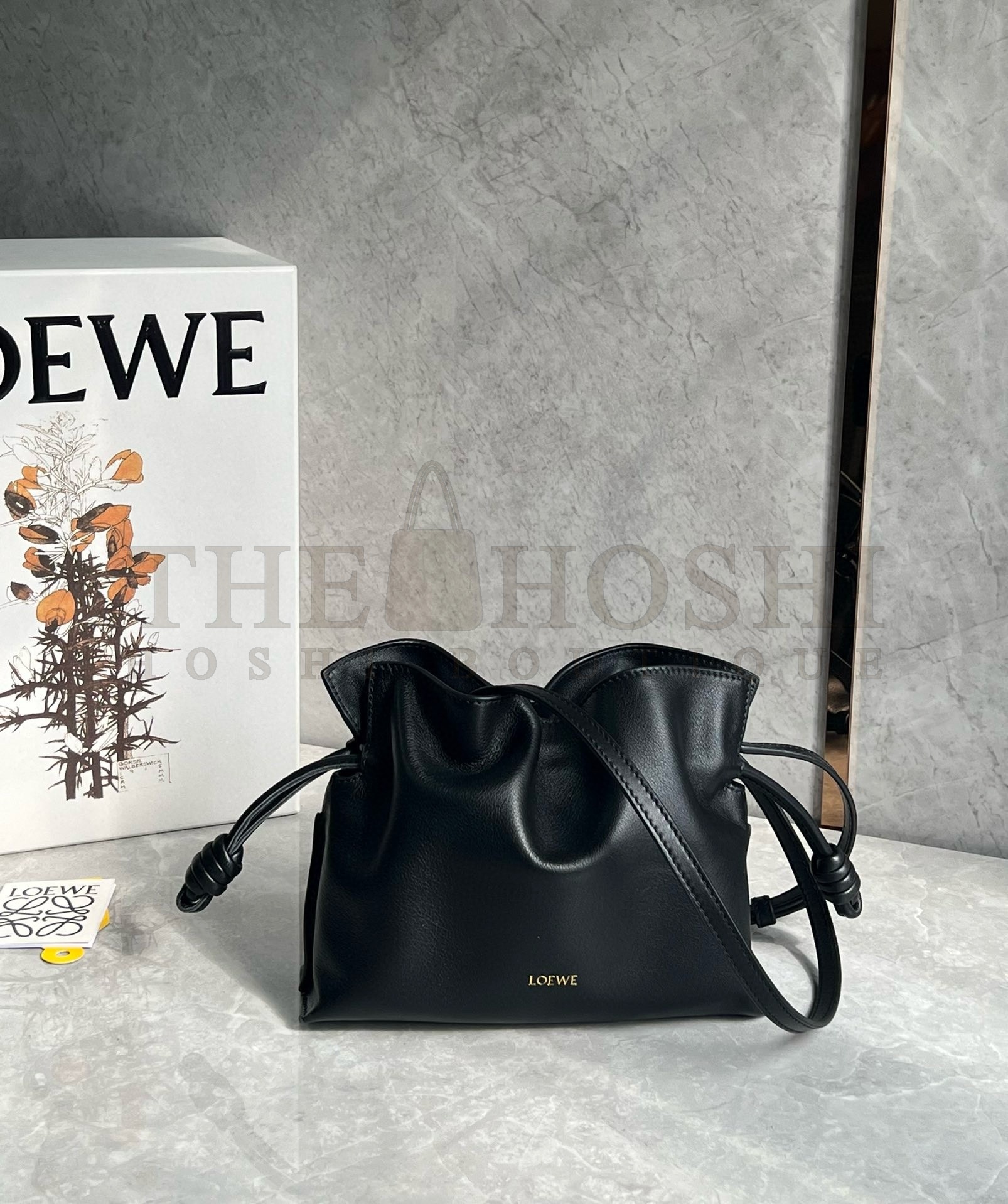 L0ew* Mini Flamenco Clutch Bag in Black Nappa Calfskin Master Quality